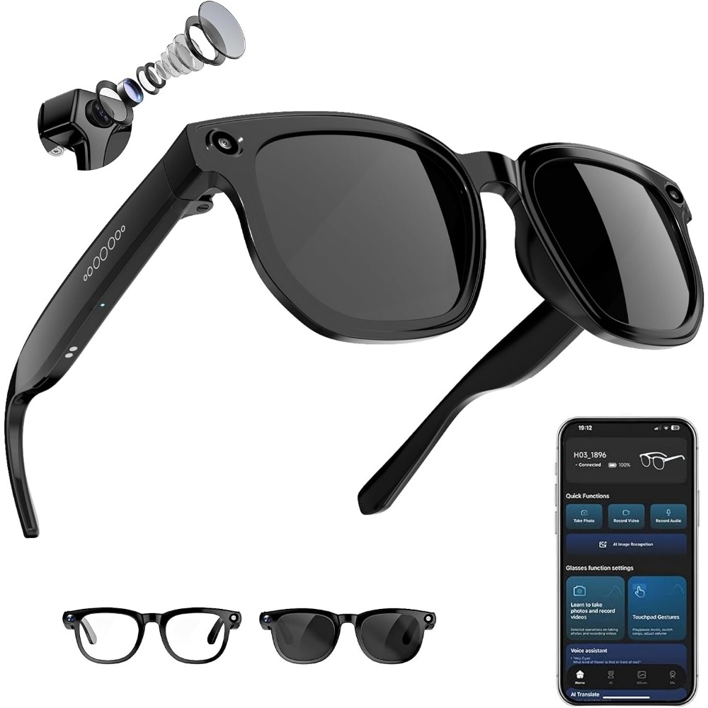 Smart Glasses Lens - แว่นตาอัจฉริยะพร้อมกล้อง 8MP, ระบบแปลภาษา 140+ ภาษา และดีไซน์แบบ