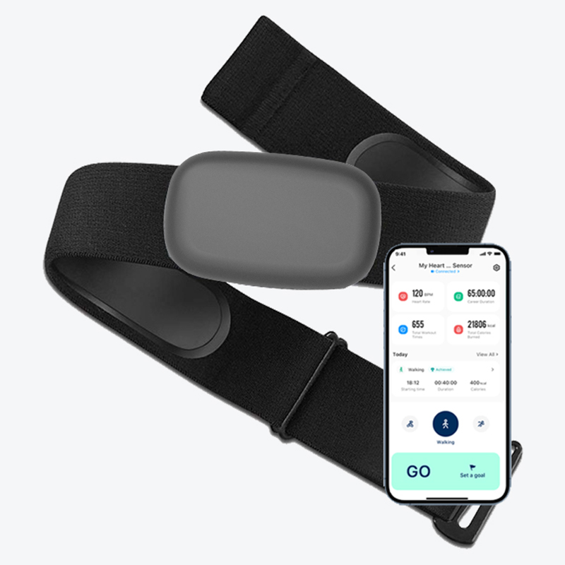 Breath Rate Monitor - สายรัดเครื่องวัดชีพจรอก FITCENT5.3 kHz, บลูทูธ, เซ็นเซอร์เอชอาร์สำหรับนาฬิกา Garmin,