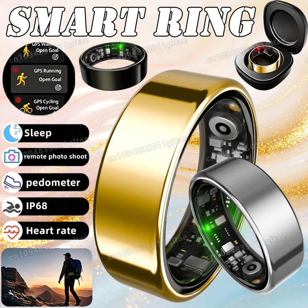 Temperature Ring Skin - ใหม่ R09 สมาร์ทริงผู้ชายผู้หญิงพร้อมเคสชาร์จ, อัตราการเต้นของหัวใจออกซิเจนในเลือด, เครื่องวัดอุณหภูมิผิว, กันน้ำ