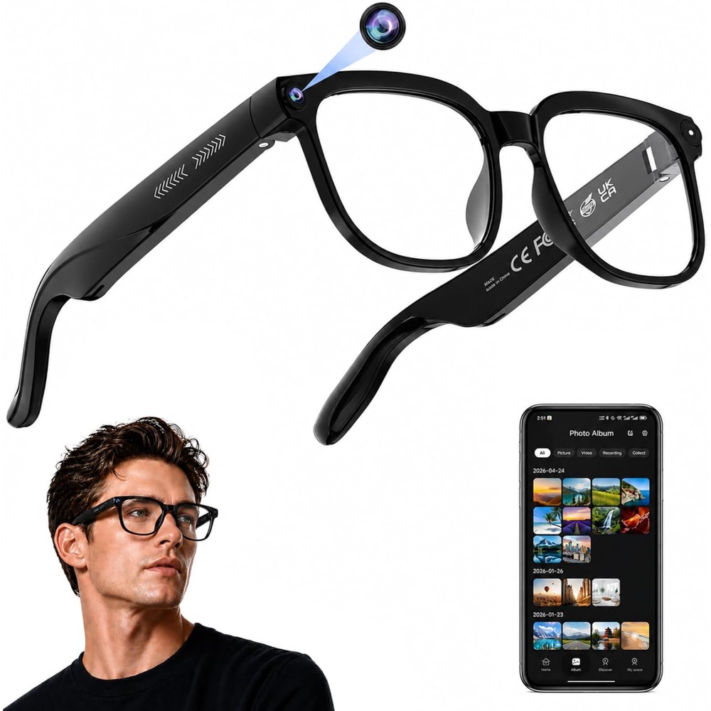 Smart Glasses Lens - แว่นตาอัจฉริยะสำหรับการเดินทาง: วิดีโอ 4K, ถ่ายภาพ, แปลภาษา และผู้ช่วย