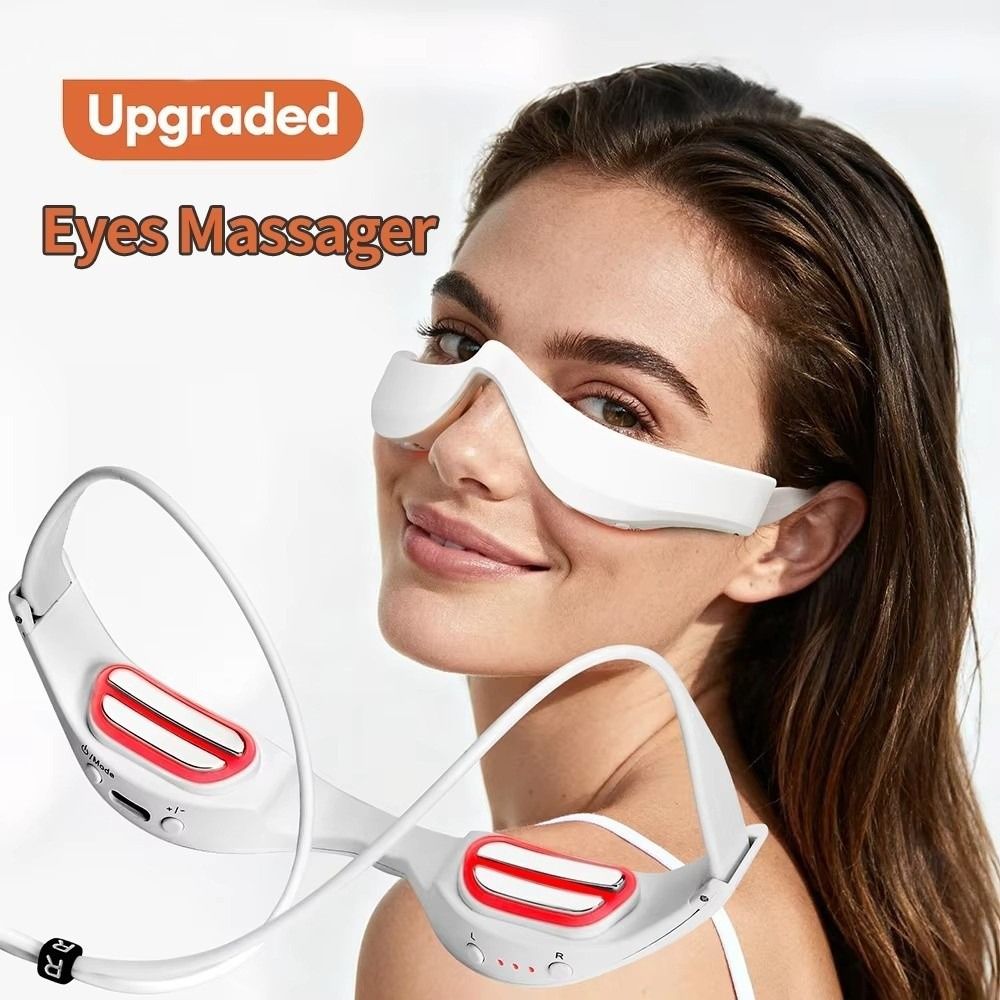 Light Therapy Glasses - เครื่องนวดตา 3 มิติ พร้อมแสงบำบัดสีแดง เครื่องนวดใต้ตา EMS