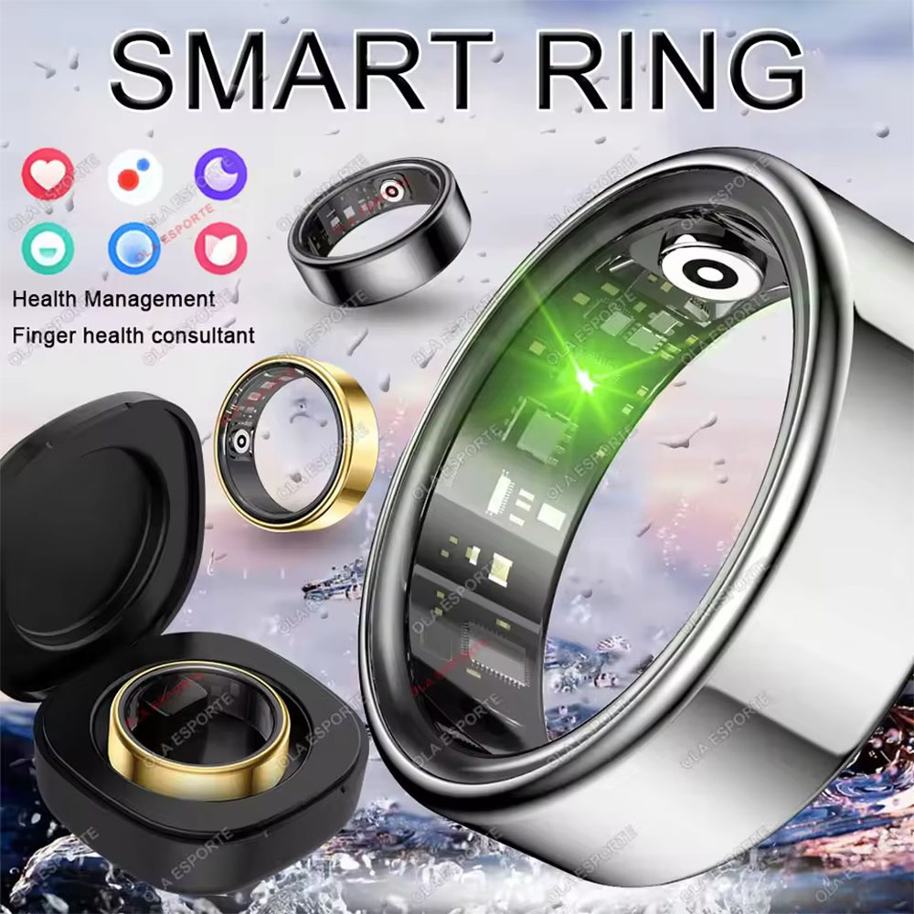 Temperature Ring Skin - ใหม่ R09 แหวนสมาร์ทผู้ชายผู้หญิงพร้อมเคสชาร์จ, อัตราการเต้นของหัวใจออกซิเจนในเลือด, เครื่องวัดอุณหภูมิผิวหนัง, 5ATM