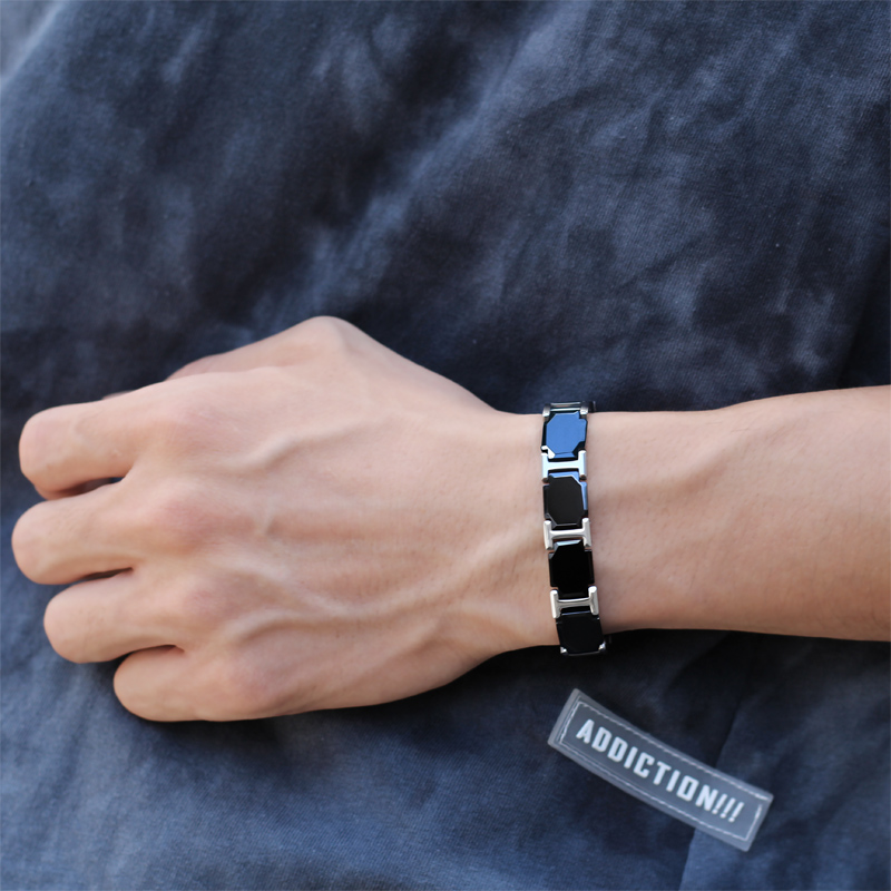 Meditation Headband Eeg - Aradoo สร้อยข้อมือพลังงานเซรามิกไทเทเนียมเหล็กฮีมาไทต์ประจุลบป้องกันรังสีแม่เหล็กกระชับสัดส่วนของผู้ชาย