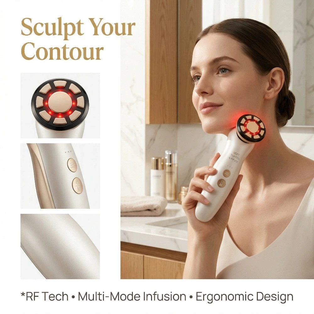 RF เครื่องนวดหน้า LED บำบัดด้ว - Galvanic Skin Sensor บทวิจารณ์และราคา