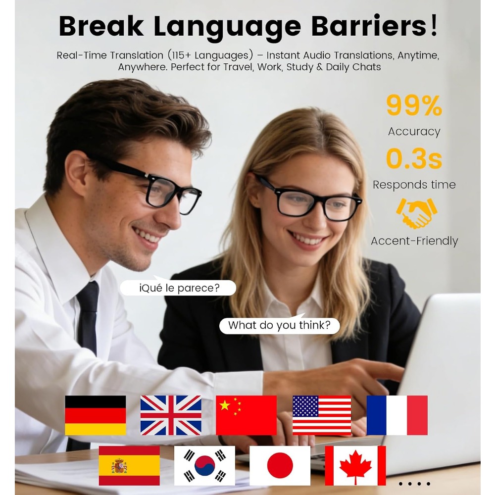 แว่นตาอัจฉริยะพร้อมระบบแปลภาษา - Smart Glasses Lens บทวิจารณ์และราคา