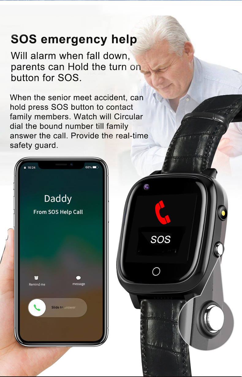 ผู้สูงอายุสมาร์ทนาฬิกาสําหรับค - Fall Detection Watch บทวิจารณ์และราคา