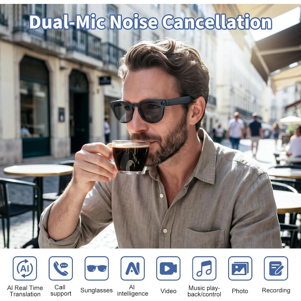 แว่นตาอัจฉริยะพร้อมกล้อง 8MP,  - Smart Glasses Lens บทวิจารณ์และราคา