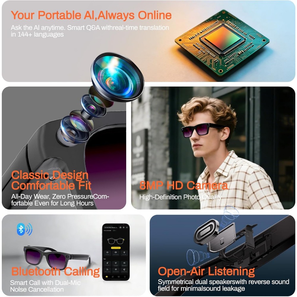 แว่นตาอัจฉริยะพร้อมระบบแปลภาษา - Smart Glasses Lens บทวิจารณ์และราคา